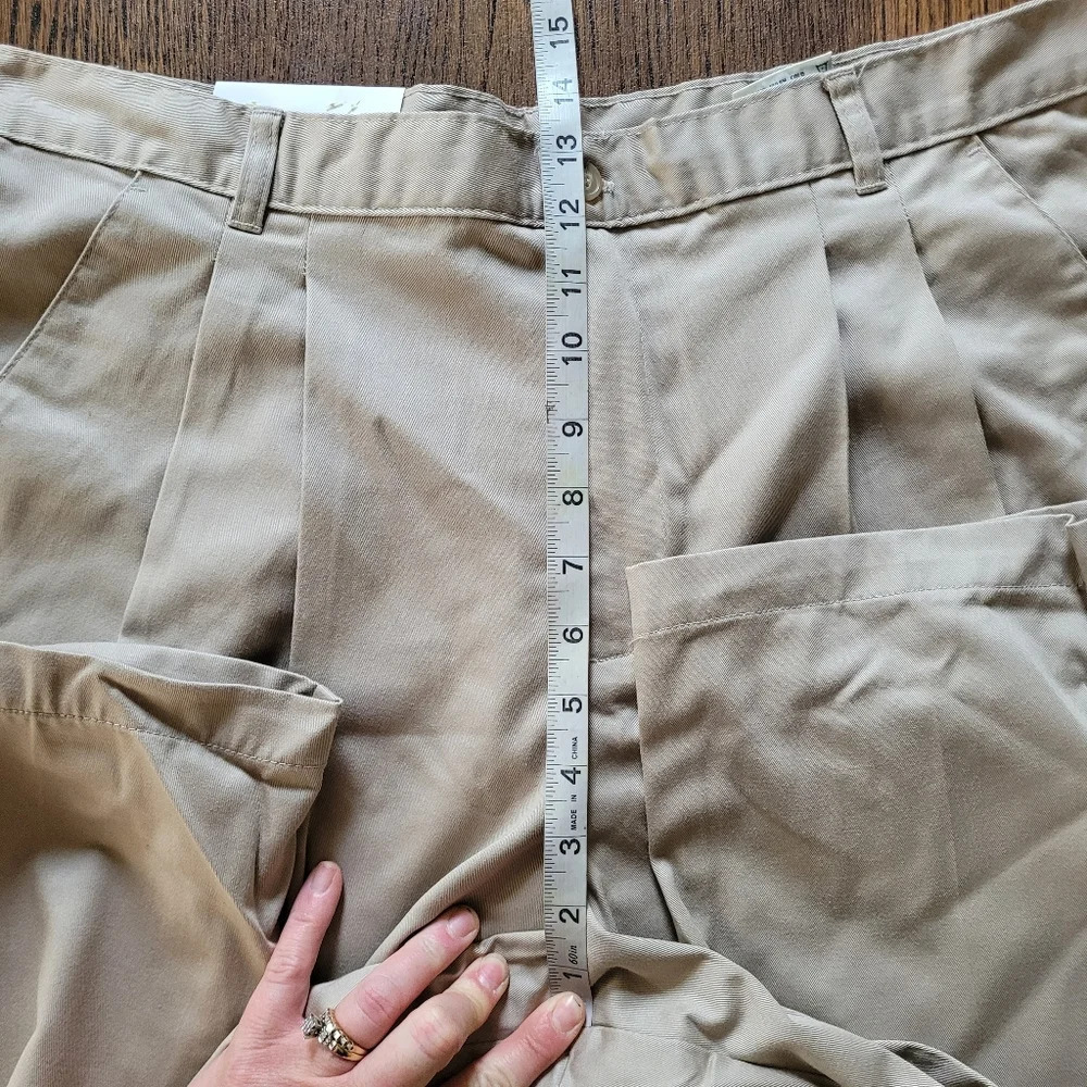 White Stag Tan Classic Twill Pleated Front Khaki Pants Size Women 16 Petite NEW - Picture 6 of 11